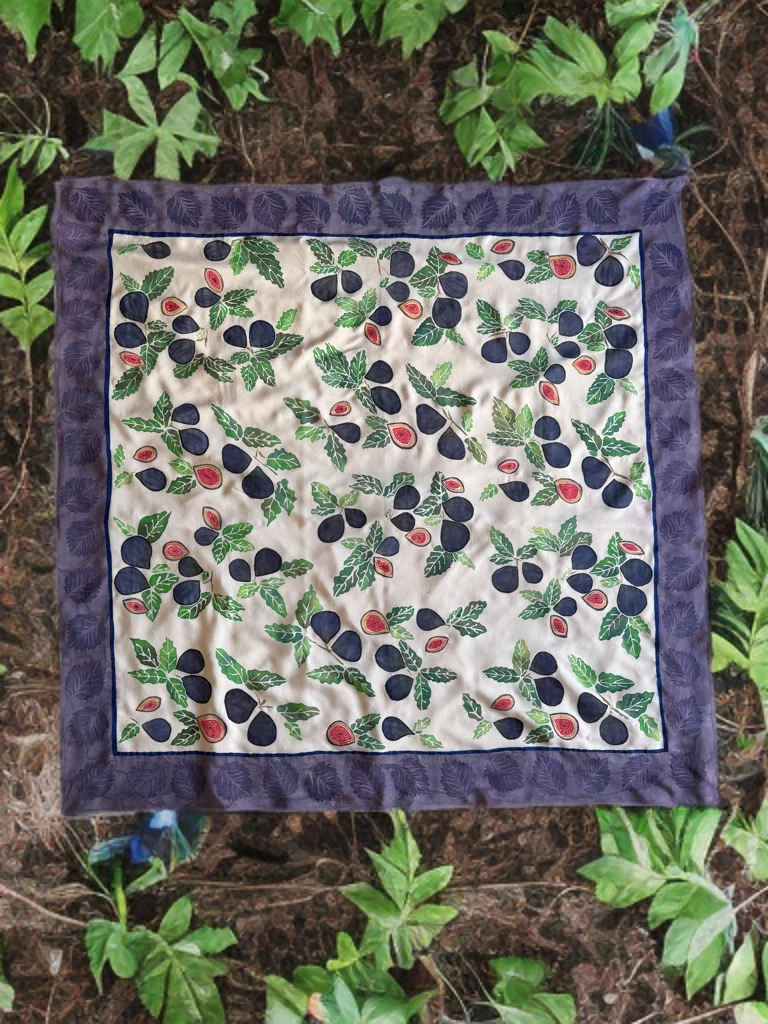 FIG ORCHARD CREPE SILK SCARF