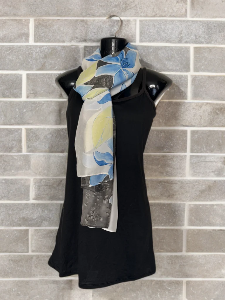 IVORY ECLIPSE – HANDPAINTED SILK SCARF