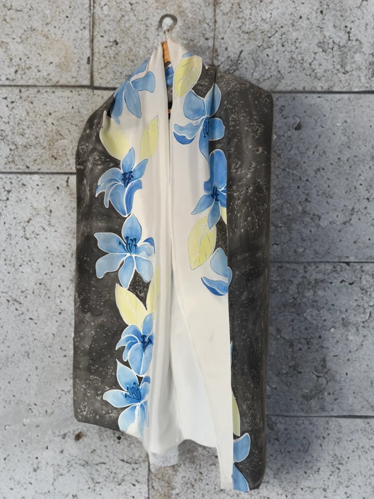 IVORY ECLIPSE – HANDPAINTED SILK SCARF