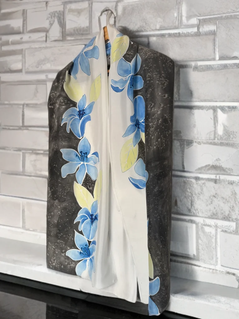 IVORY ECLIPSE – HANDPAINTED SILK SCARF