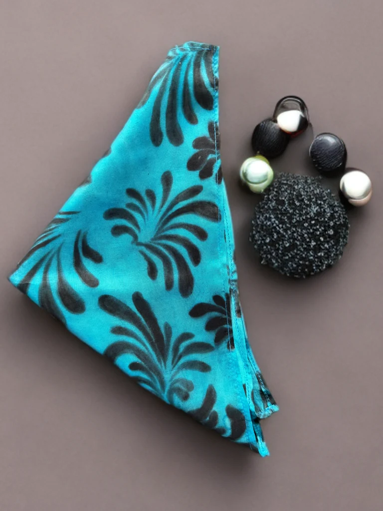 TIDAL FERN – HANDPAINTED SILK POCKET SQUARE