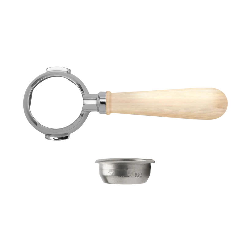 Lelit Siebträger bodenlos mit Ahornholz-Griff und Filter