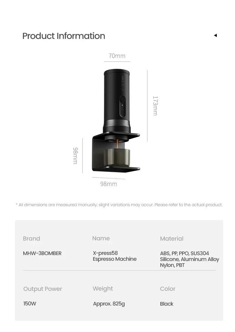 MHW-3BOMBER X-PRESS58 ESPRESSOMASCHINE
