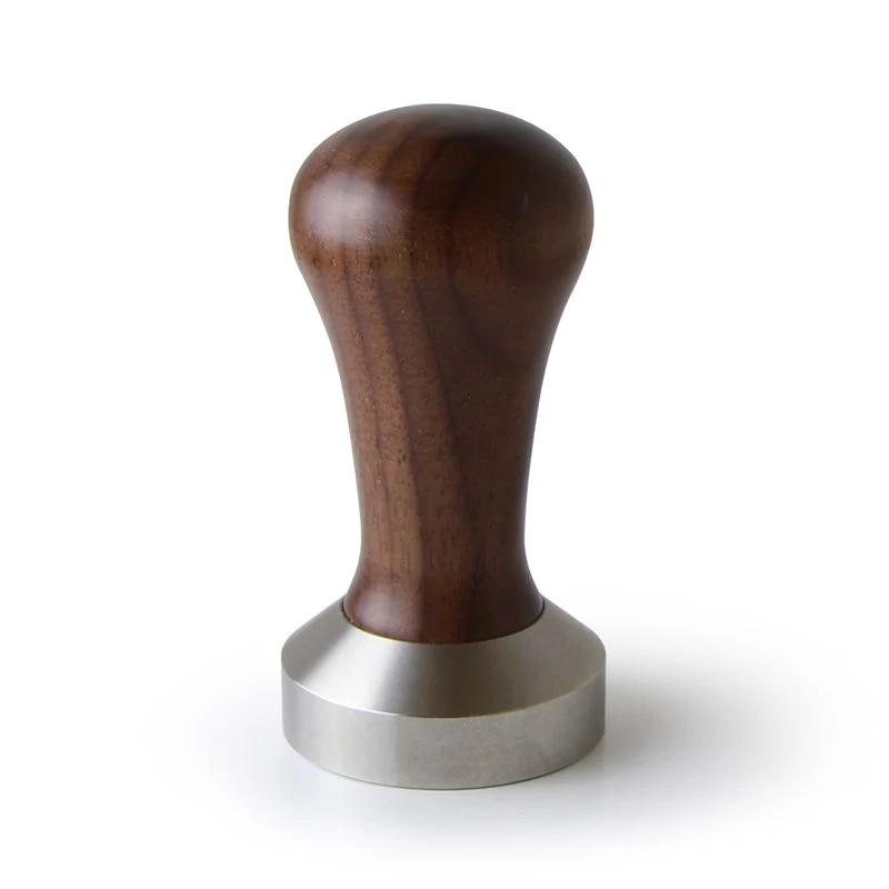 Flat Stainless Coffee Tamper ø 49mm Italian Walnut Handle