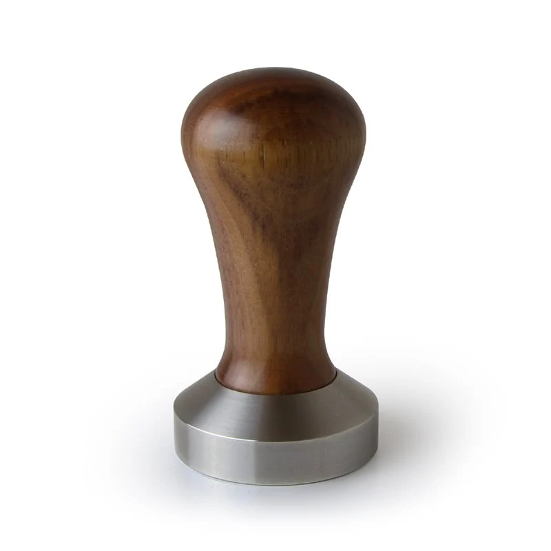 Flat Stainless Coffee Tamper ø 51mm Italian Walnut Handle