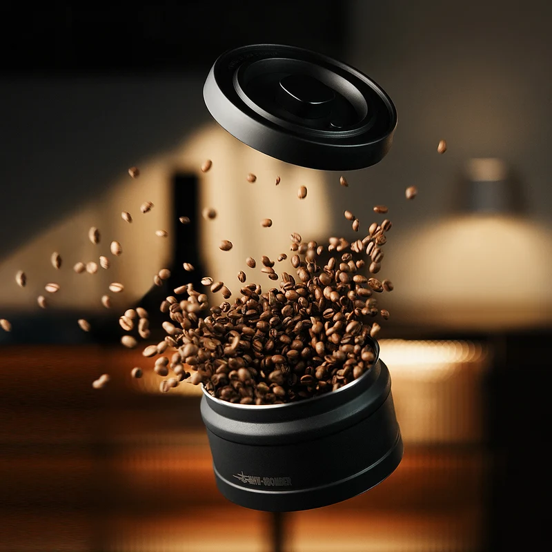 MHW Coffee Manual Vacuum Storage Canister - Black