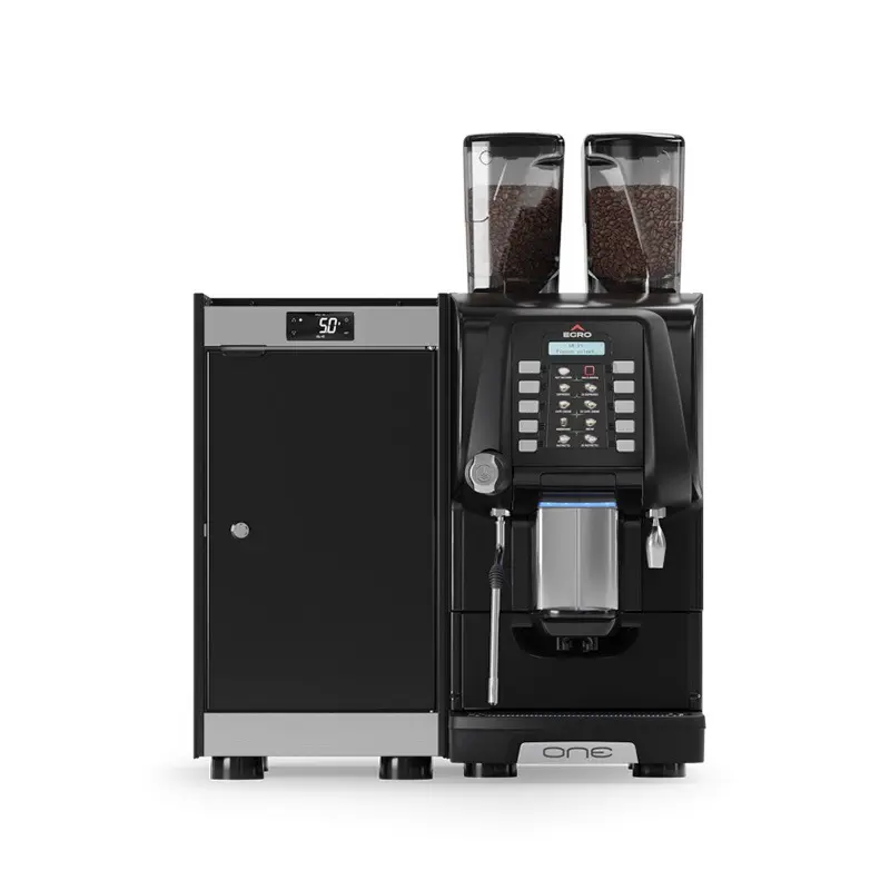 Egro One Top Milk Fully Automatic Coffee Machine + MK6 Compact 6L Fridge Commercial Bundle