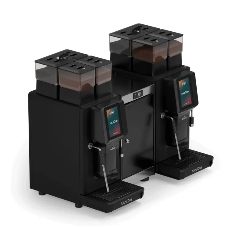 Egro MoDe 2x Pro Milk Fully Automatic Coffee Machine + MK6 Fridge Commercial Bundle