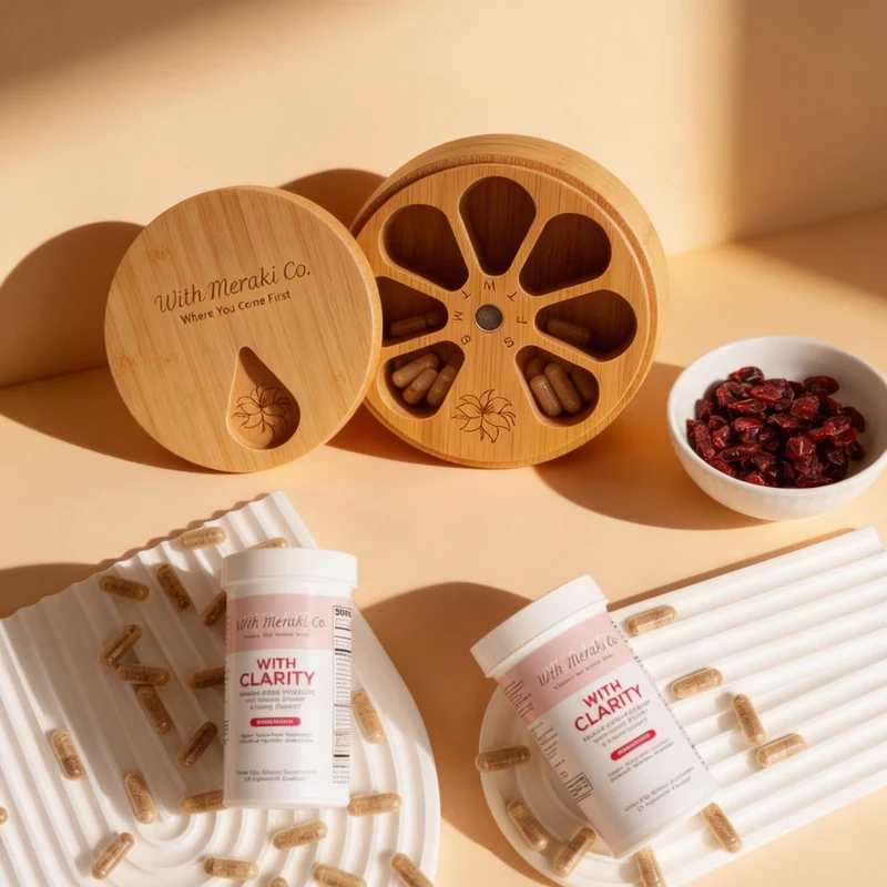 Bamboo Supplement Organizer