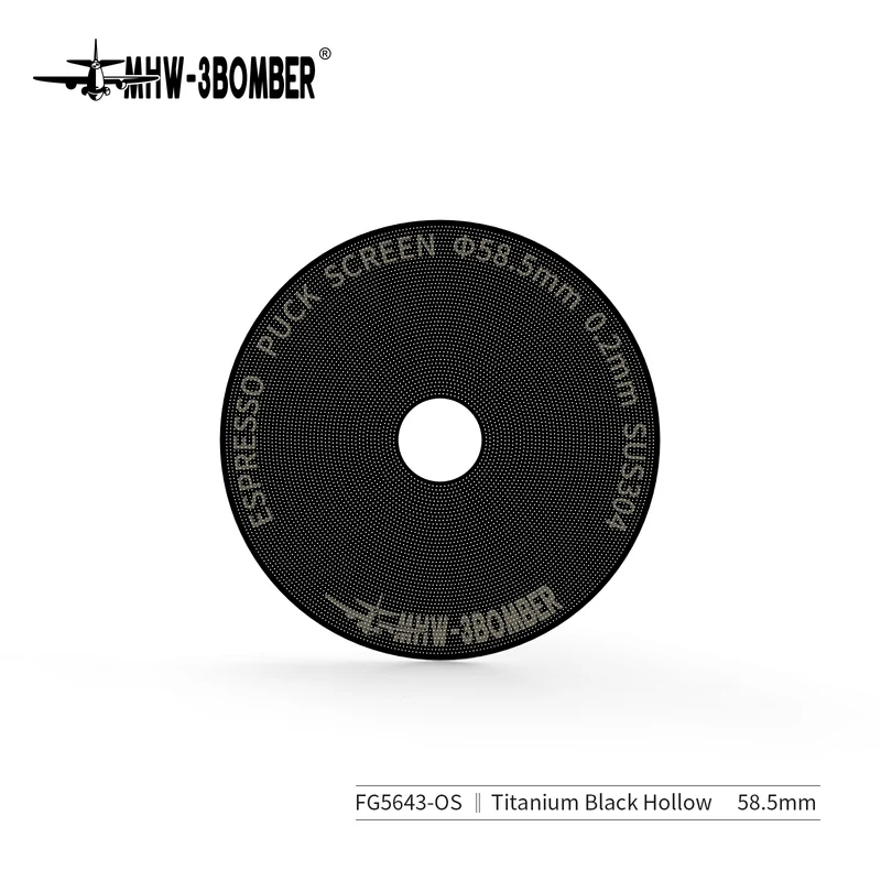 MHW-3BOMBER Espresso Puck Screen With Round Hole - Black