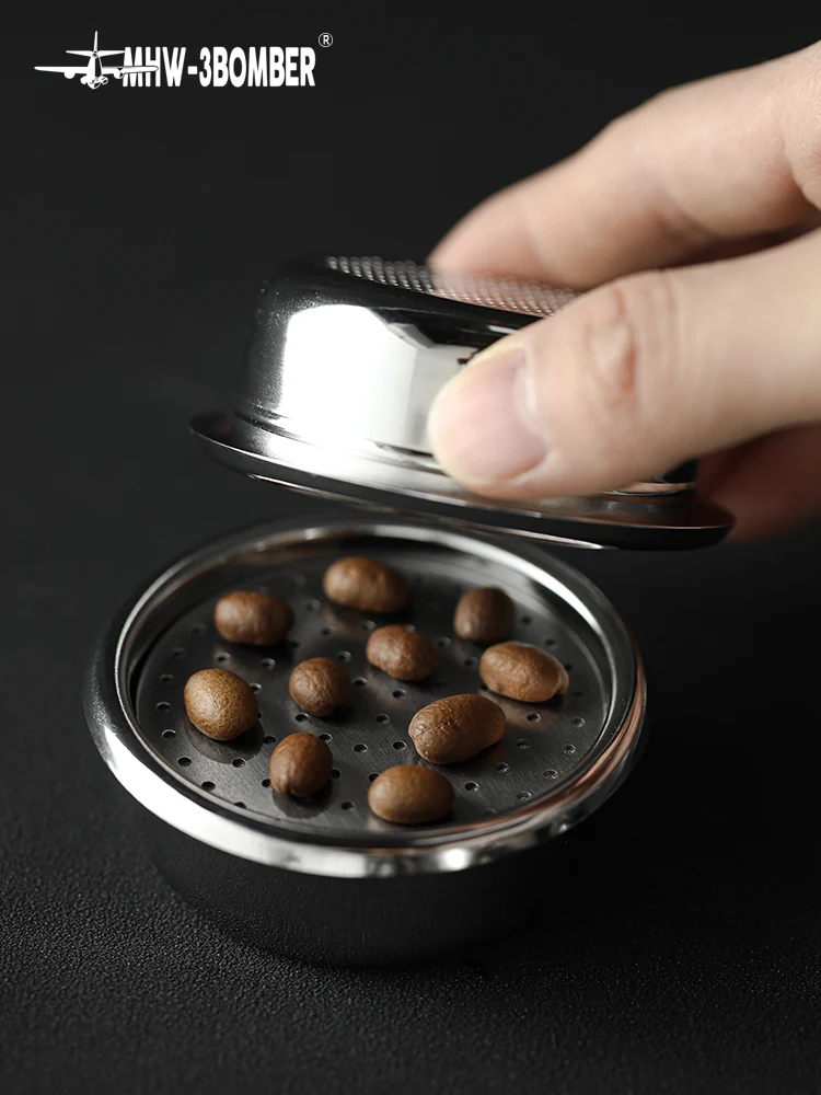MHW-3BOMBER Espresso Puck Screen With Round Hole - Silver