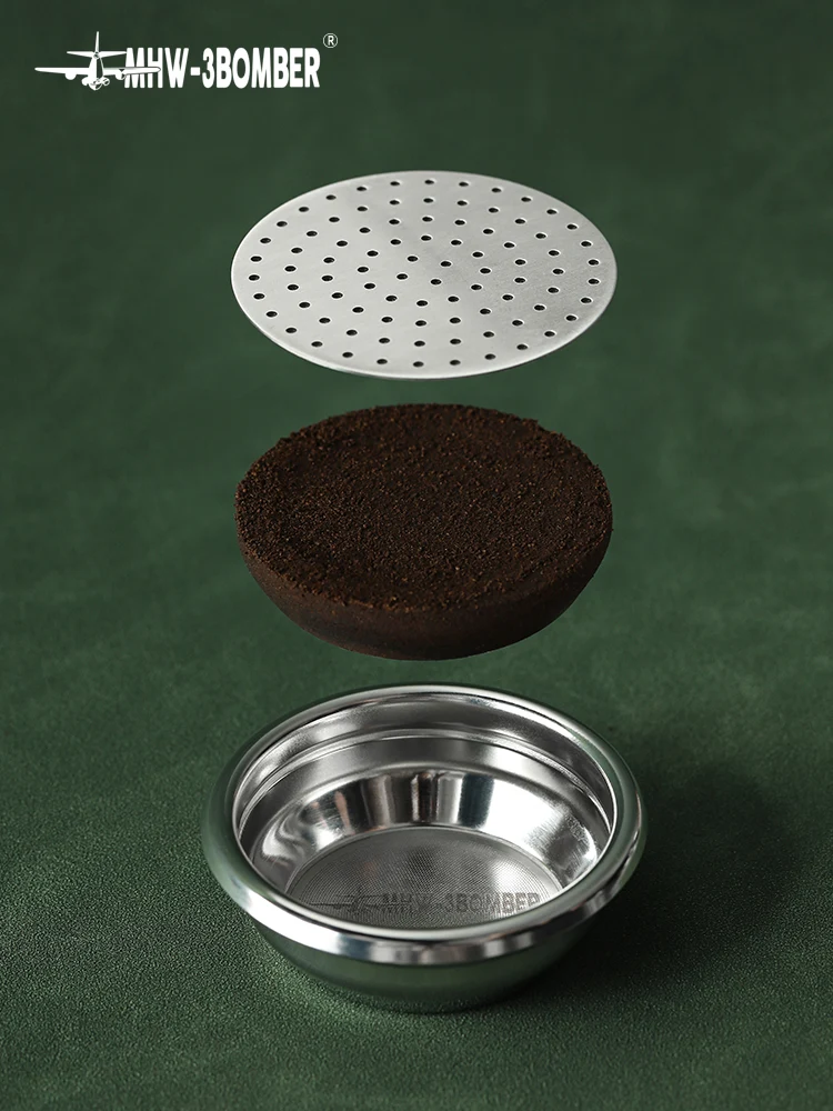 MHW-3BOMBER Espresso Puck Screen With Round Hole - Silver