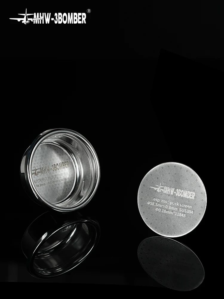MHW-3BOMBER Espresso Puck Screen With Round Hole - Silver