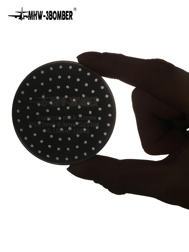 MHW-3BOMBER Espresso Puck Screen With Round Hole - Silver