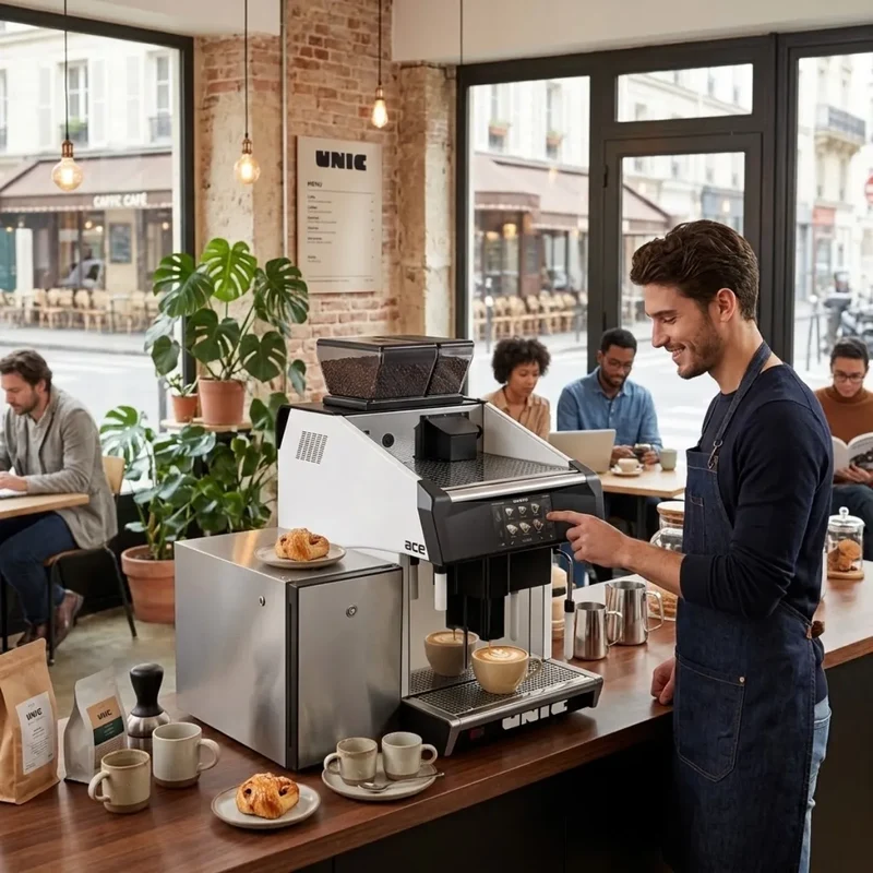 UNIC Tango Ace Espresso Machine - Bean to Cup + 200 Cups per Day