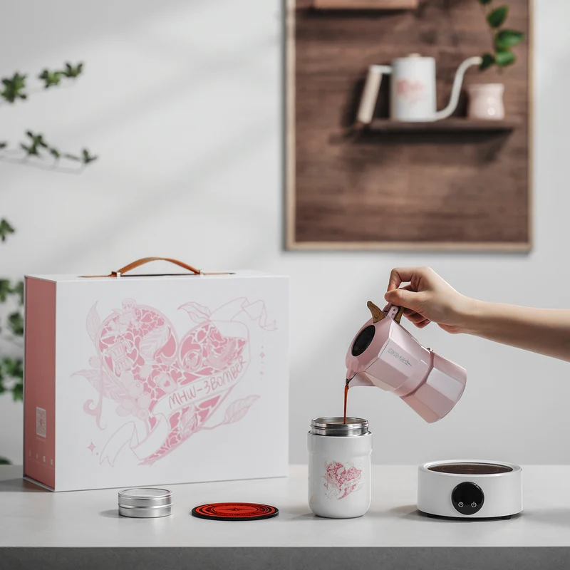 MHW-3BOMBER Flipped Moka Pot Gift Box - Pink
