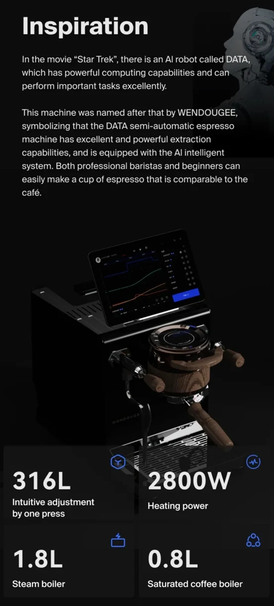 Wendougee DATA S Präzisions-Espressomaschine