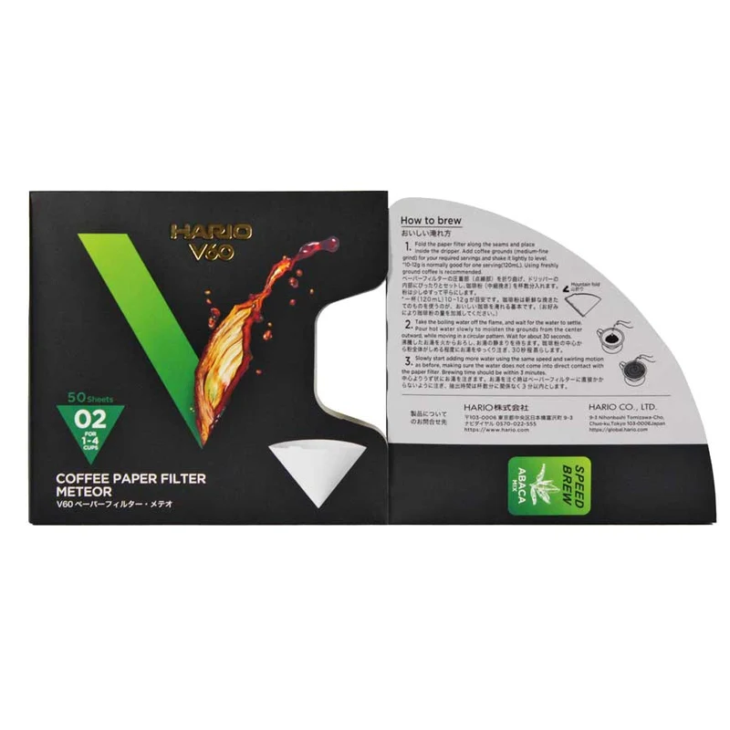 Hario Meteor Paper Filter V60 02 Box - White 50 Sheets