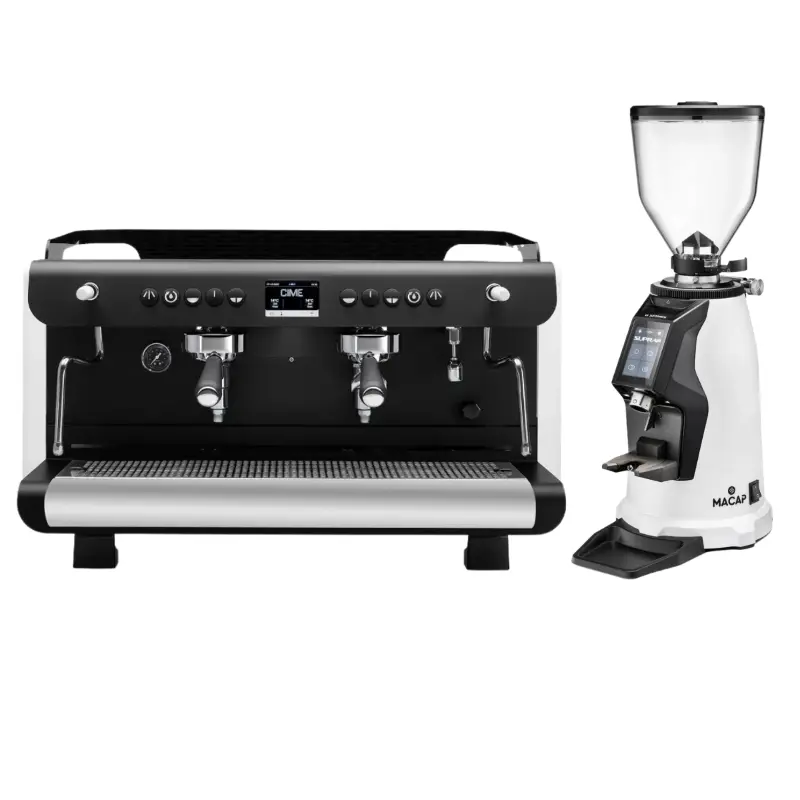 Cime Saturno MB-60 2 Group Espresso Machine + Macap Supra 83 G Series Grinder - Commercial Bundle Kit