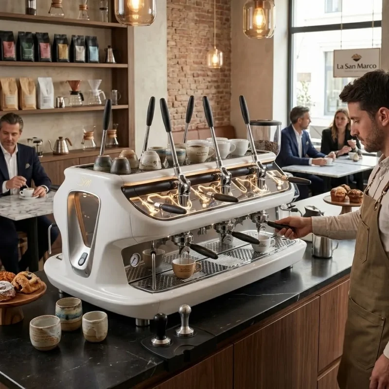 La San Marco La V6 Espresso Machine - PID + Anti-Shock Braking System