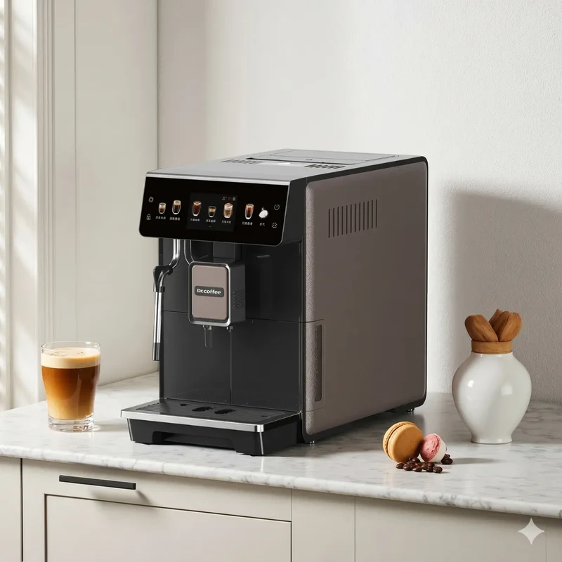 Dr. Coffee E01 Espresso Machine - Bean to Cup, 16g Double-Strength Brewer