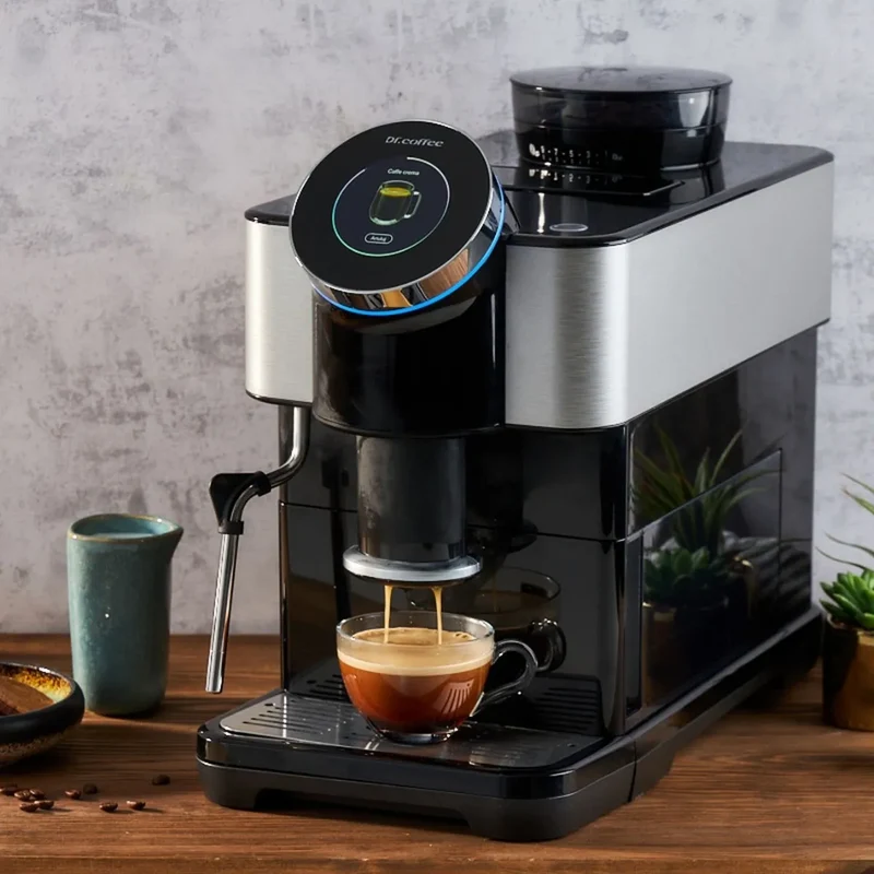 Dr. Coffee H1 Espresso Machine - Bean to Cup + Noise-Free Small Flat Burrs