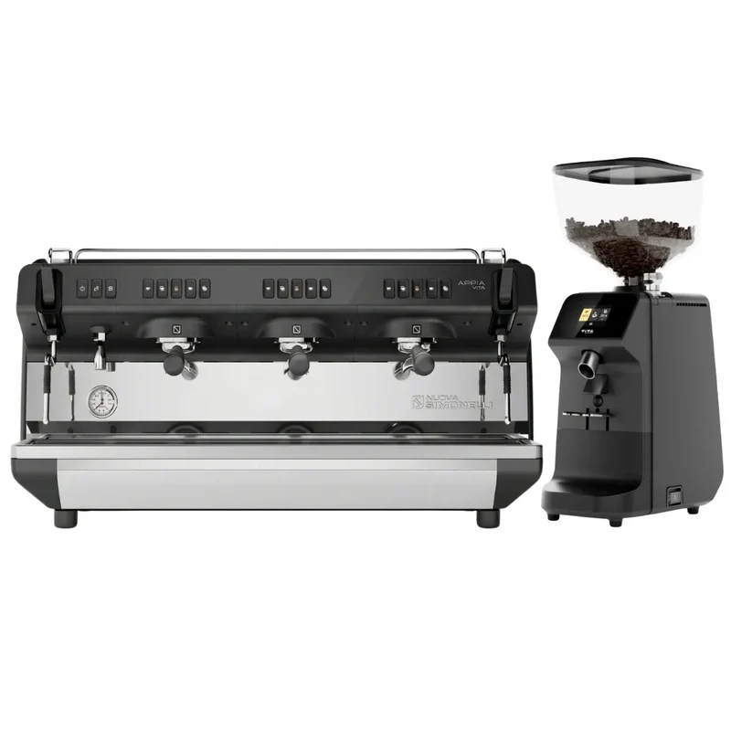 Nuova Simonelli Appia Viva Standard Espresso Machine + Viva Espresso Grinder Commercial Bundle Kit