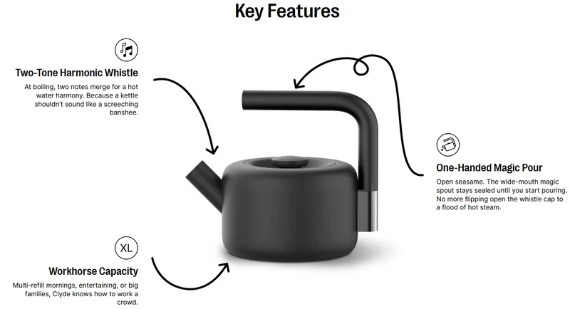 Fellow Clyde Stovetop Tea Kettle