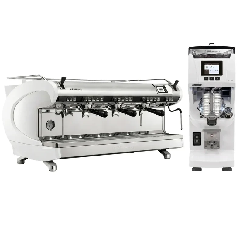 Nuova Simonelli Aurelia Wave VOL Espresso Machine + GX85 Grinder Commercial Bundle Kit