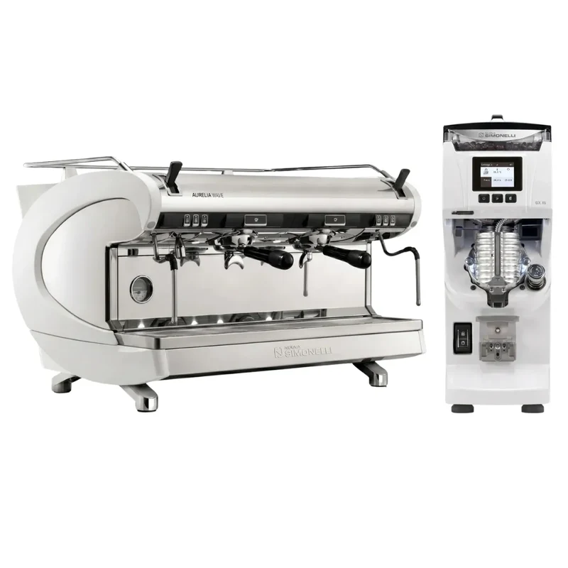 Nuova Simonelli Aurelia Wave Semi-Automatic Espresso Machine + GX85 Series Grinder Commercial Bundle Kit