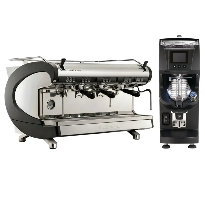 Nuova Simonelli Aurelia Wave Semi-Automatic Espresso Machine + GX85 Series Grinder Commercial Bundle Kit