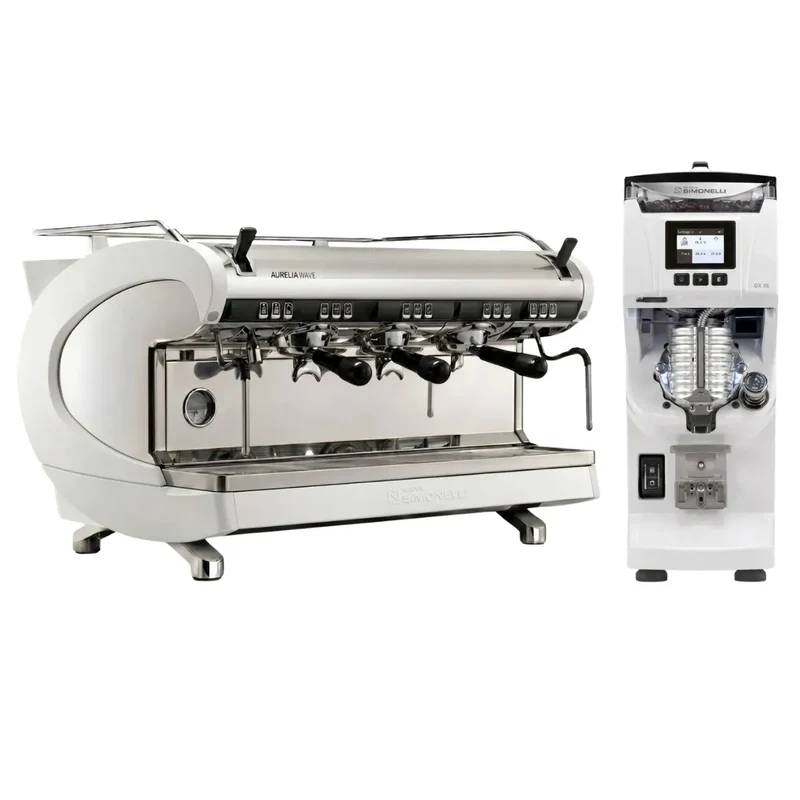 Nuova Simonelli Aurelia Wave Semi-Automatic Espresso Machine + GX85 Series Grinder Commercial Bundle Kit