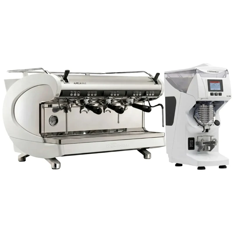 Nuova Simonelli Aurelia Wave Semi-Automatic Espresso Machine + GX85 Series Grinder Commercial Bundle Kit