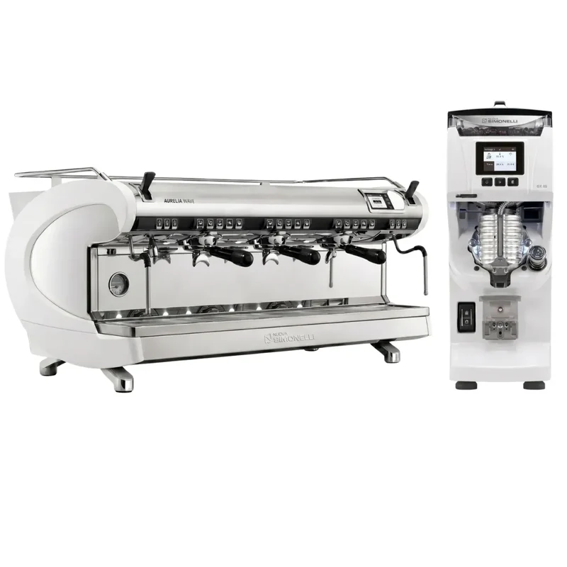 Nuova Simonelli Aurelia Wave Digit Espresso Machine + GX85 Series Grinder Commercial Bundle Kit