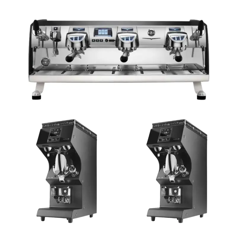 Victoria Arduino Black Eagle VA388 Volumetric Espresso Machine + Mythos MY85 Grinder Commercial Bundle Kit