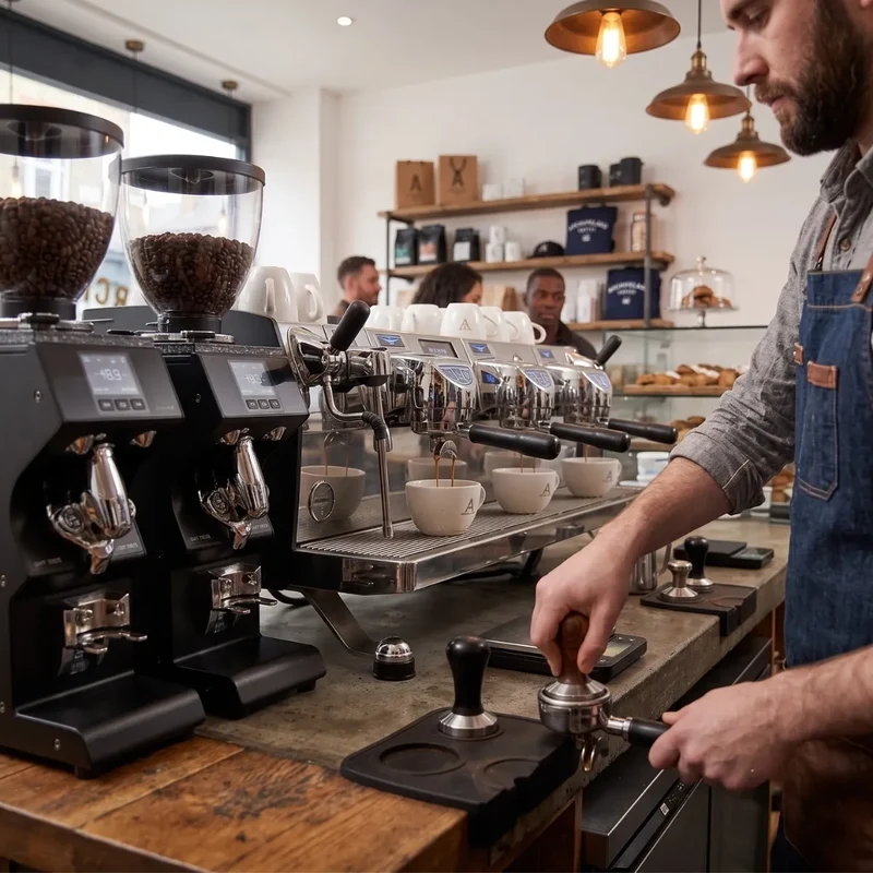 Victoria Arduino Black Eagle VA388 Volumetric Espresso Machine + Mythos MY85 Grinder Commercial Bundle Kit