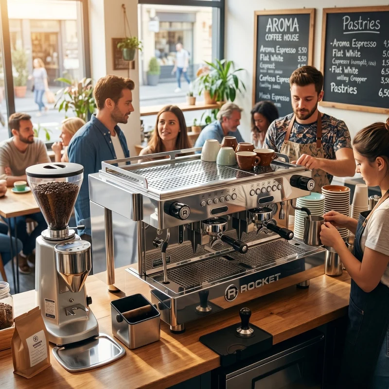 Rocket RE A Timer Espresso Machine - Thermosiphon & Dual Cool-Touch Wands