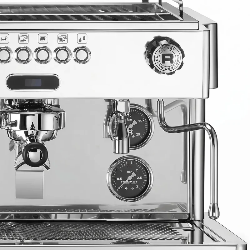 Rocket RE A Timer Espresso Machine - Thermosiphon & Dual Cool-Touch Wands