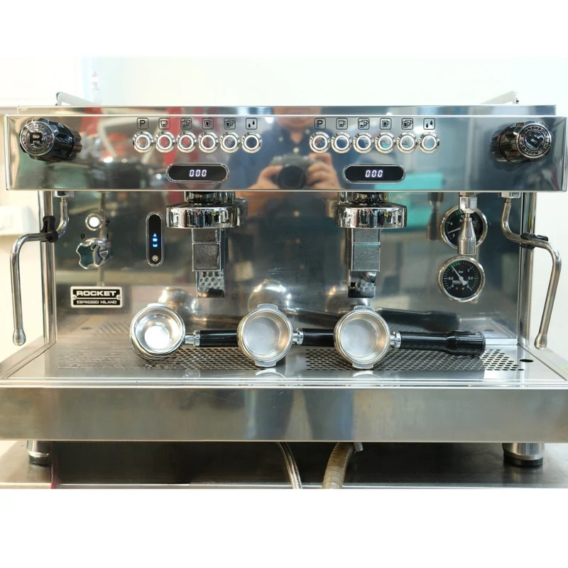 Rocket RE A Timer Espresso Machine - Thermosiphon & Dual Cool-Touch Wands