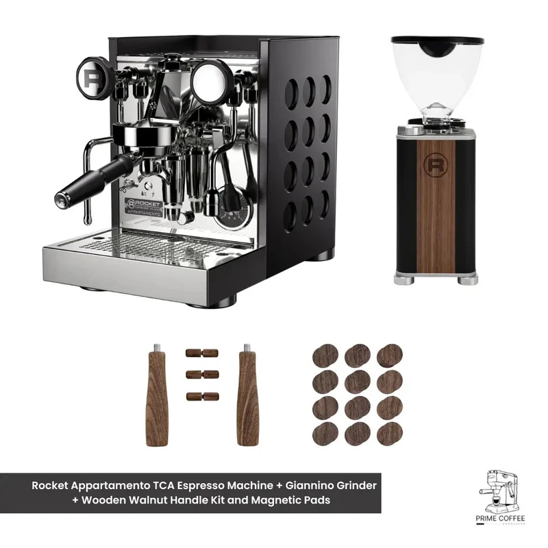 Rocket Appartamento TCA Espresso Machine + Giannino Grinder + Wooden Kit - Home Bundle Kit