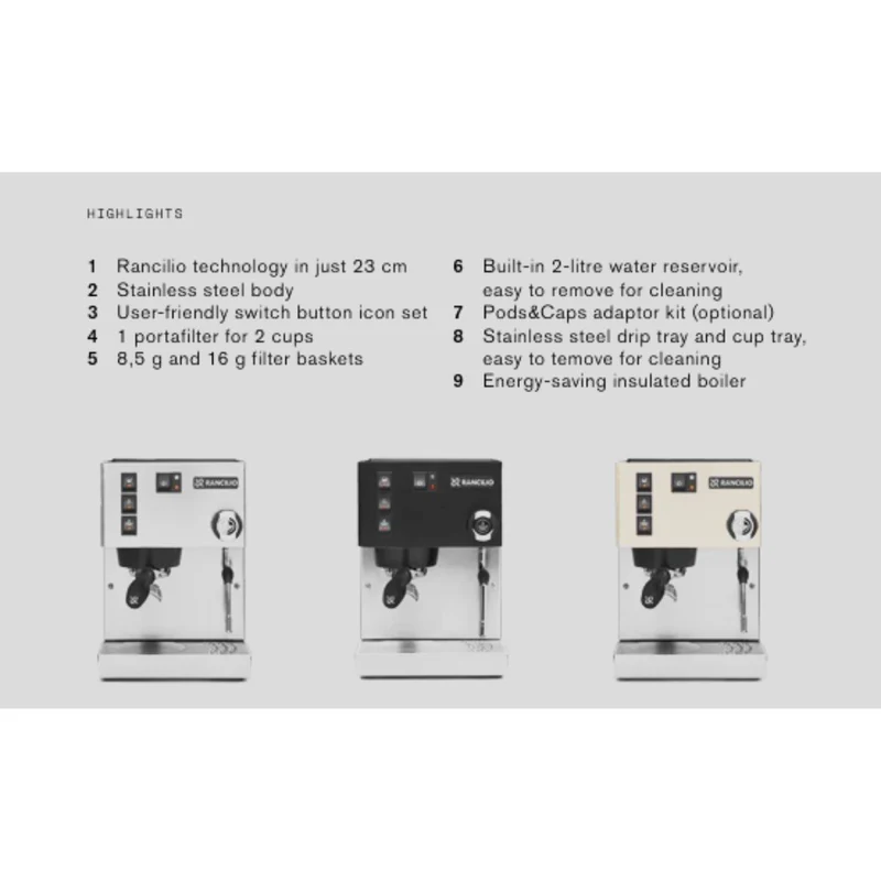 Rancilio Silvia Home Espresso Machine - Single Boiler, Semi-Automatic