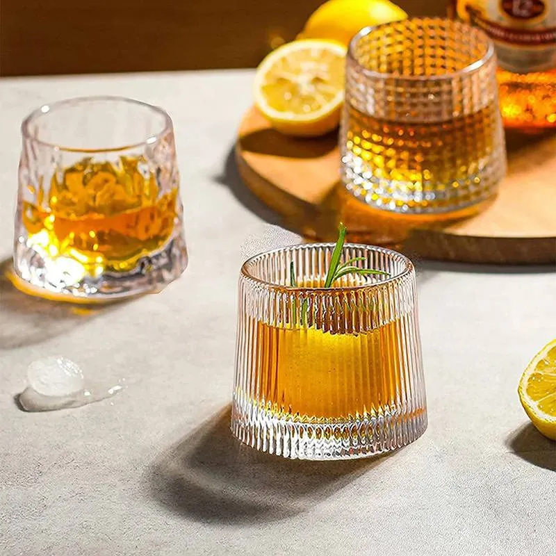 Dancing Crystal Glass Cup - Vertical Stripes