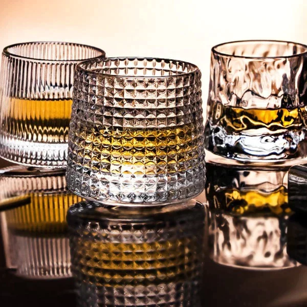 Dancing Crystal Glass Cup - Vertical Stripes