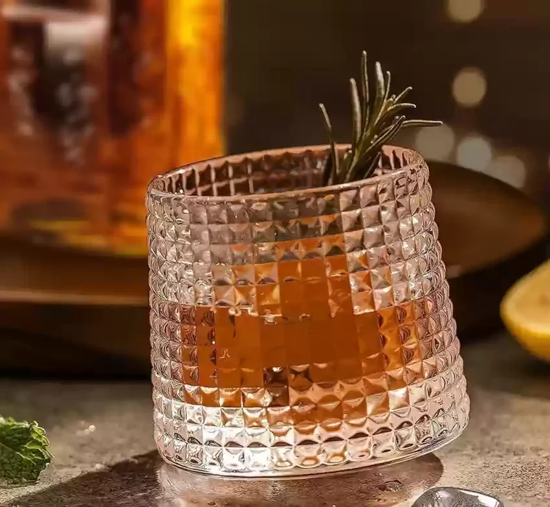 Dancing Crystal Glass Cup - Vertical Stripes
