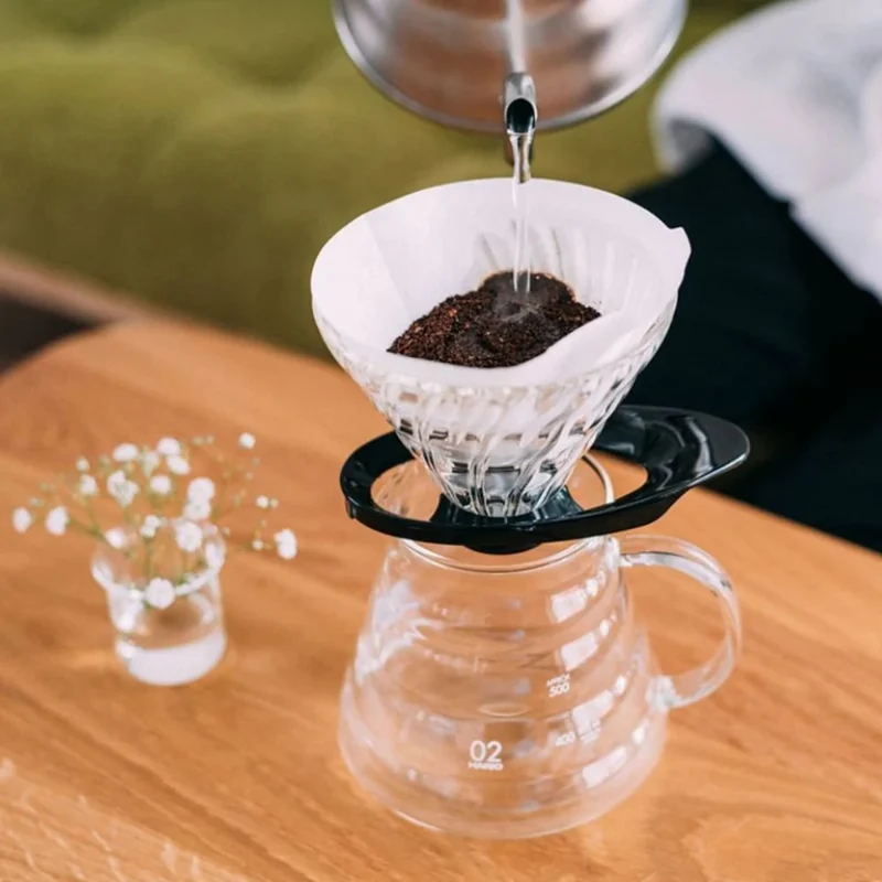 Hario V60 Dripper Glas Zwart - Filterhouder