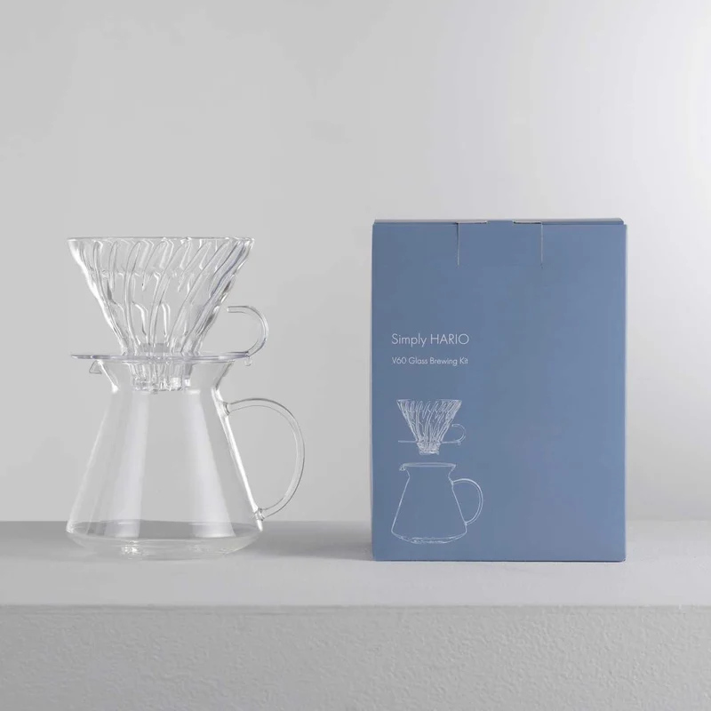 Hario V60 Glass Brewing Kit - Filterhouder Server Set