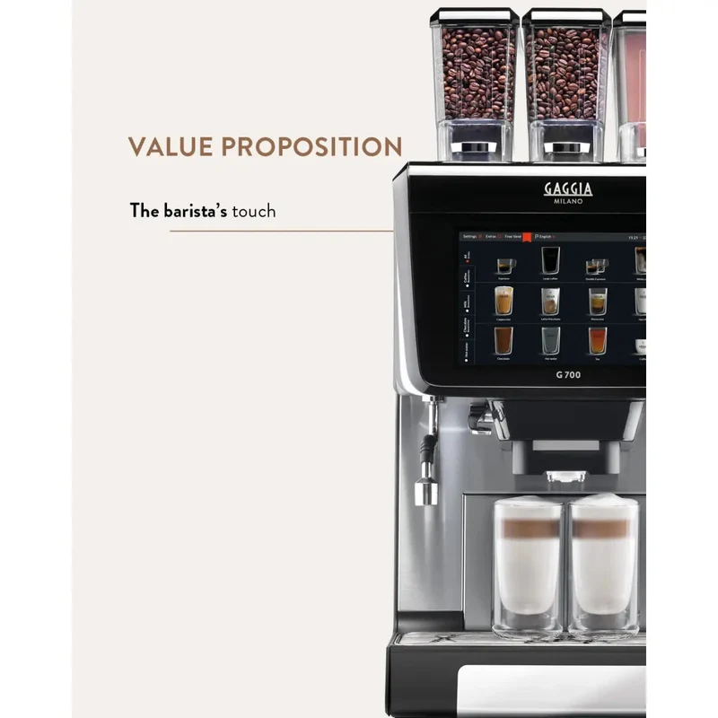 Gaggia Milano G700 Premium 300-Cup Bean-to-Cup Espresso Machine - with 10" Touchscreen