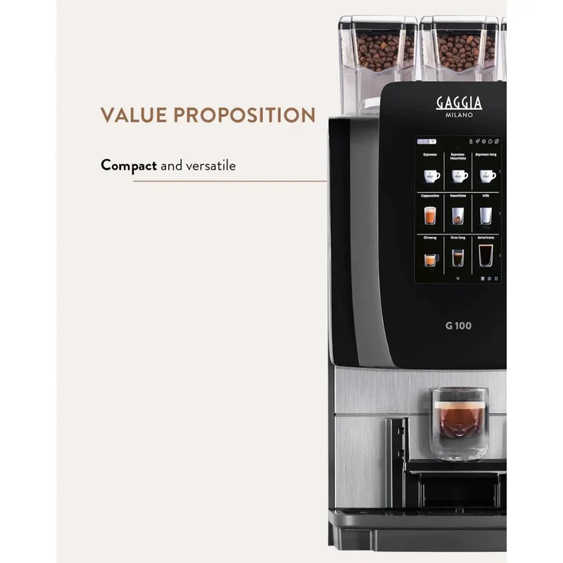 Gaggia Milano G100 Compact Bean-to-Cup Coffee Machine - Dual Blend Capability