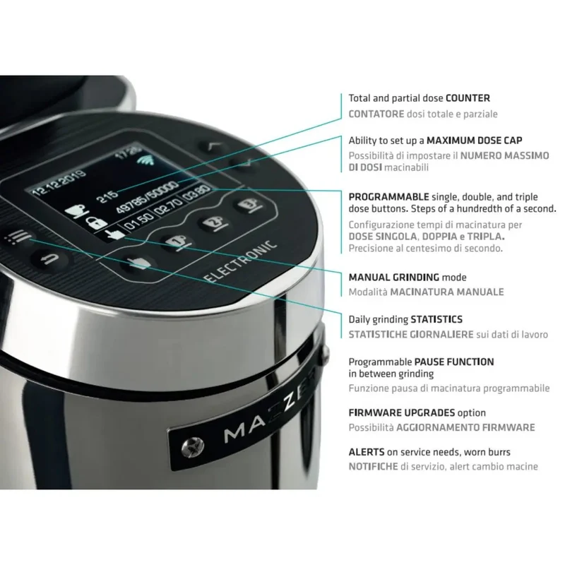 Mazzer Robur S Electronic Coffee Grinder - On Demand - 71mm Burrs