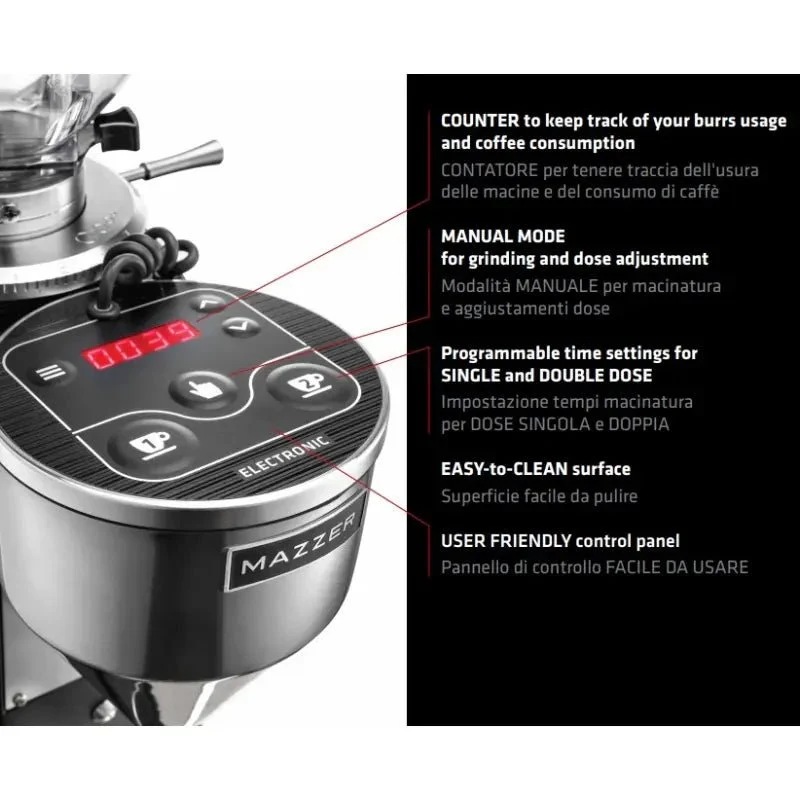 Mazzer Mini Filter Electronic Coffee Grinder - 64mm Burrs
